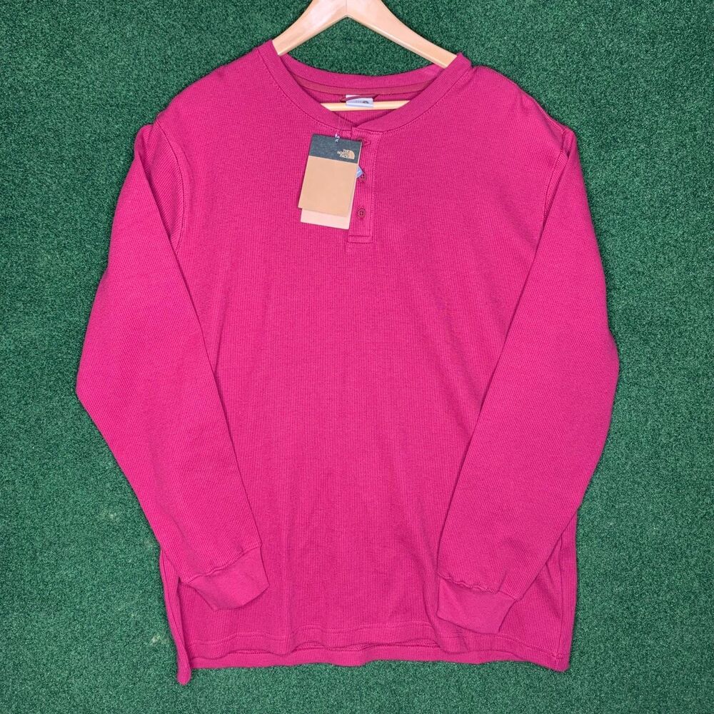 Sz XL The North Face Mens Waffle Long Sleeve Henley Beetroot Red NF0A7USJ